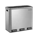 Cos de gunoi 3 in 1, Songmics, 3 x 18 L, cu pedale, otel inoxidabil, argintiu