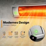 Incalzitor infrarosu TRESKO 3000W cu telecomanda – montaj perete, 3 trepte, interior & exterior, tehnologie Gold - imagine 3