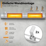 Incalzitor infrarosu TRESKO 3000W cu telecomanda – montaj perete, 3 trepte, interior & exterior, tehnologie Gold - imagine 5