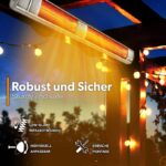 Incalzitor infrarosu TRESKO 3000W cu telecomanda – montaj perete, 3 trepte, interior & exterior, tehnologie Gold - imagine 4