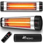 Incalzitor infrarosu TRESKO 2500W pentru perete – cu telecomanda, timer, LED, 3 trepte, interior/exterior
