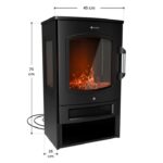 Semineu electric 1800 W cu efect de flacara LED, control WiFi/app, Fonta, telecomanda, 2 trepte de incalzire, stil soba, negru, Juskys - imagine 9