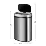 Cos de gunoi cu senzor automat, 50L, deschidere/inchidere silentioasa, otel, argintiu - imagine 6