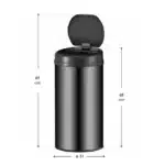 Cos de gunoi cu senzor automat, 40L, deschidere/inchidere silentioasa, otel, negru - imagine 2