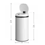 Cos de gunoi cu senzor automat, 40L deschidere/inchidere silentioasa, otel, alb - imagine 2