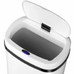 Cos de gunoi cu senzor automat, 60L, deschidere/inchidere silentioasa, otel, alb - imagine 6