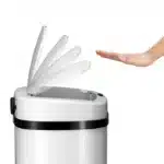 Cos de gunoi cu senzor automat, 60L, deschidere/inchidere silentioasa, otel, alb - imagine 5