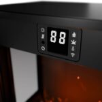 Semineu electric 1800 W cu efect de flacara LED, control WiFi/app, Fonta, telecomanda, 2 trepte de incalzire, stil soba, negru, Juskys - imagine 8