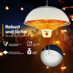 Incalzitor Infrarosu de Tavan 1500W cu Telecomanda si LED, IP34, Instant-Heat, interior/exterior, Alb - imagine 4
