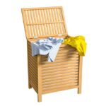 Cos rufe, din bambus, capac, 51 x 36 x 61 cm, 62l, maro