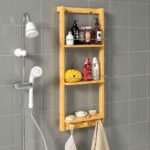 Etajera pentru baie, 3 rafturi, bambus, 70 x 28,5 x 10 cm, maro - imagine 2