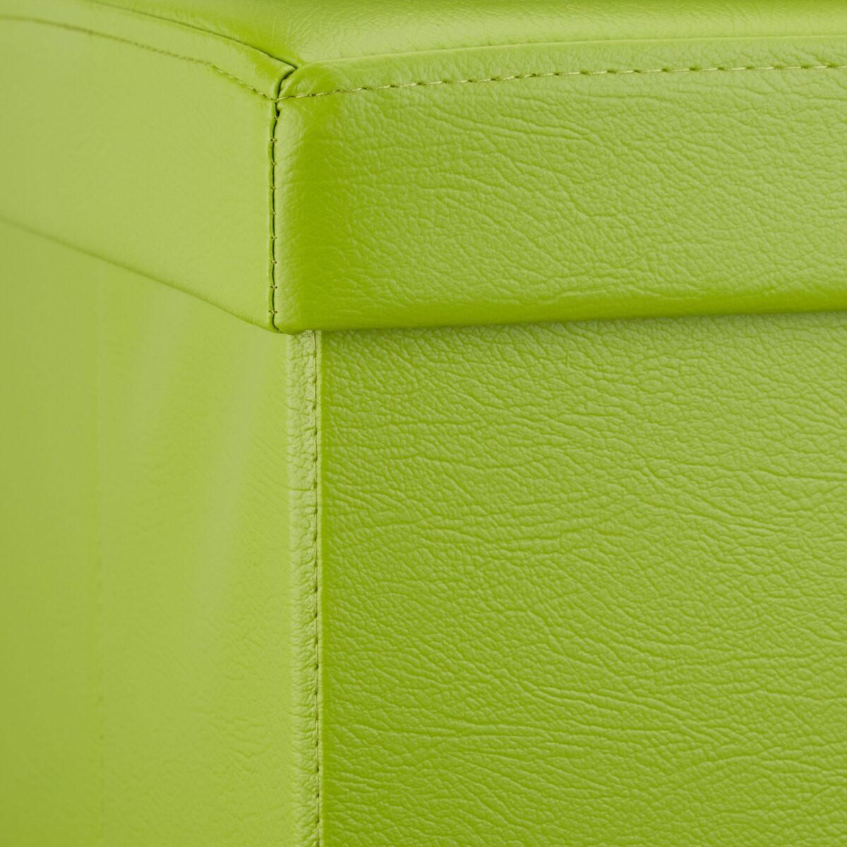 Taburet cu spatiu de depozitare, pliabil, piele ecologica, verde, 38 x 38 x 38 cm - imagine 6