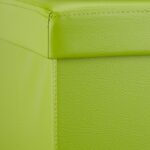 Taburet cu spatiu de depozitare, pliabil, piele ecologica, verde, 38 x 38 x 38 cm - imagine 6