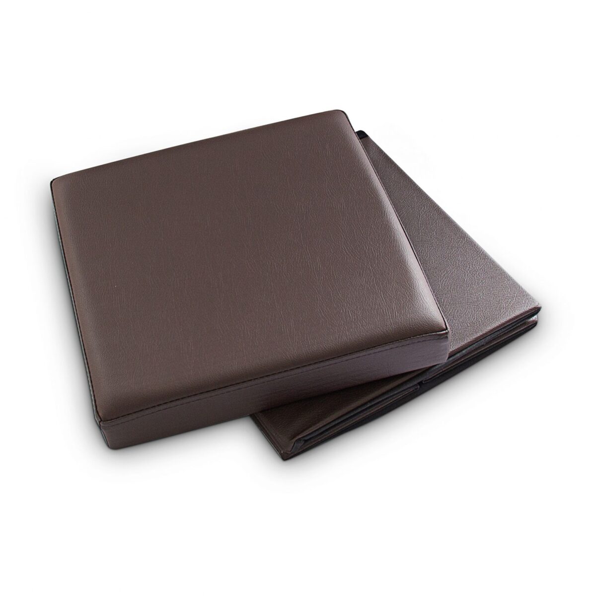 Taburet cu spatiu de depozitare, pliabil, piele ecologica, maro, 38 x 38 x 38 cm - imagine 6
