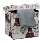 Taburet "Paris" cu spatiu de depozitare, pliabil, piele ecologica, 38 x 38 x 38 cm