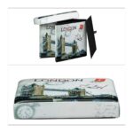 Taburet "London" cu spatiu de depozitare, pliabil, piele ecologica, 38 x 38 x 38 cm - imagine 8