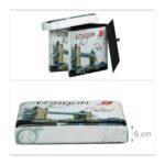 Taburet "London" cu spatiu de depozitare, pliabil, piele ecologica, 38 x 38 x 38 cm - imagine 4