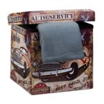 Taburet "Car" cu spatiu de depozitare, pliabil, piele ecologica, 38 x 38 x 38 cm