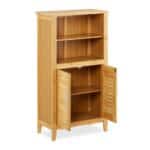 Dulap pentru baie, inchidere magnetica, bambus/MDF, 92 x 50 x 25 cm - imagine 7