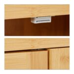 Dulap pentru baie, inchidere magnetica, bambus/MDF, 92 x 50 x 25 cm - imagine 6