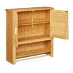 Dulap baie suspendat, bambus, maro, 66 x 62 x 20 cm - imagine 6