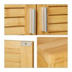 Dulap baie suspendat, bambus, maro, 66 x 62 x 20 cm - imagine 8