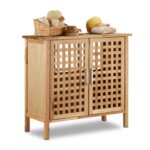 Dulap baie, baza lavoar, maro, bambus, 61 x 66 x 29 cm