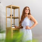 Dulap baie, 5 rafturi, din bambus, 170 x 33,5 x 28 cm, maro - imagine 6