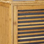 Dulap baie, 5 rafturi, din bambus, 170 x 33,5 x 28 cm, maro - imagine 8