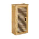 Dulap de baie suspendat, 2 rafturi, bambus, 66 x 35 x 20 cm