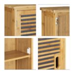 Dulap de baie suspendat, 2 rafturi, bambus, 66 x 35 x 20 cm - imagine 9
