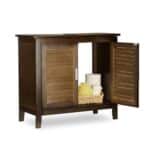 Dulap baie, baza lavoar, design vintage, bambus/MDF, 60 x 67 x 30 cm, maro