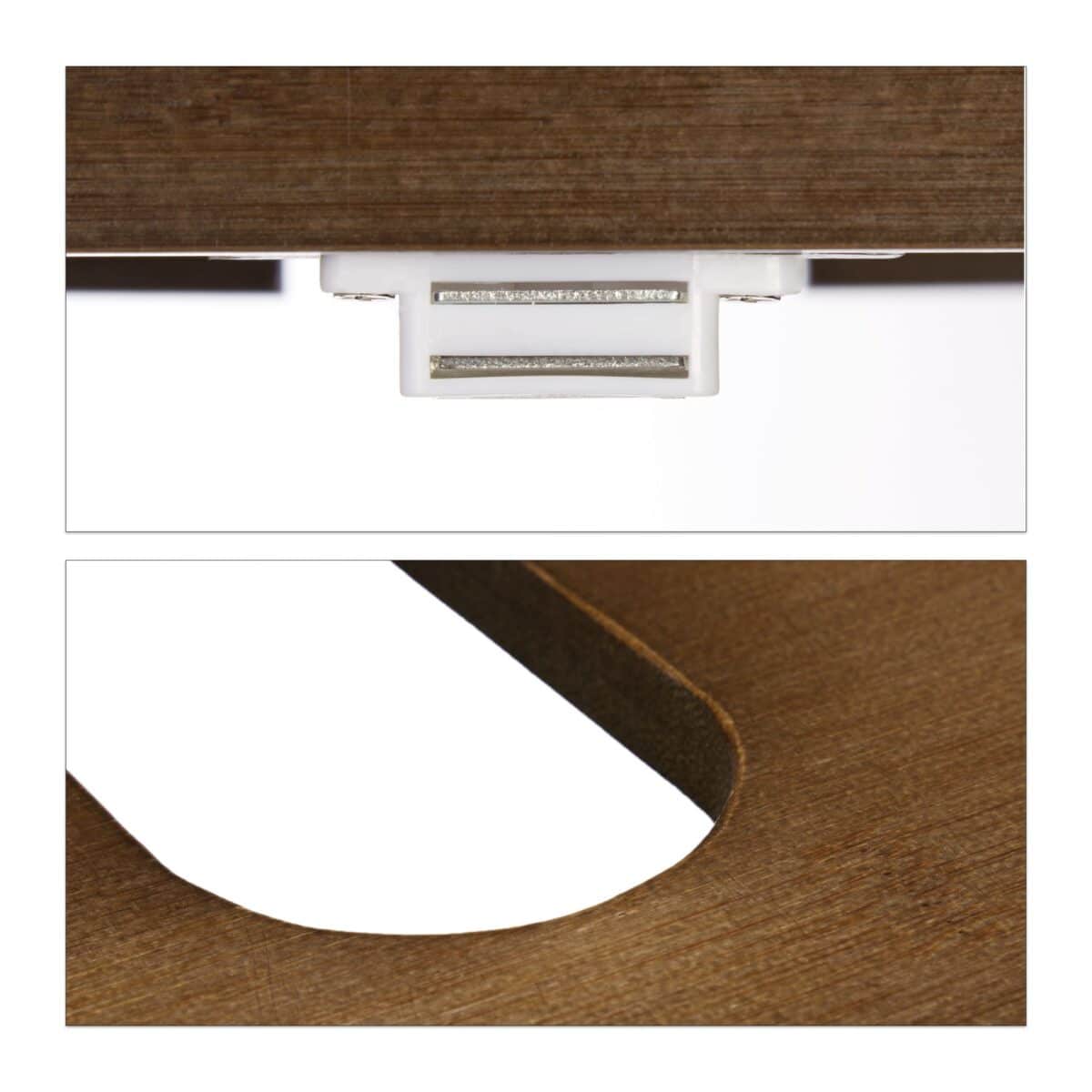 Dulap baie, baza lavoar, design vintage, bambus/MDF, 60 x 67 x 30 cm, maro - imagine 5