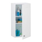 Dulap suspendat baie, 3 etajere, MDF, alb, 60 x 30 x 20,5 cm