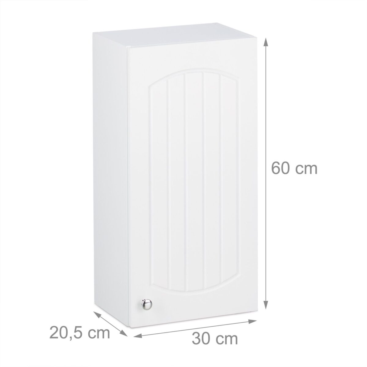 Dulap suspendat baie, 3 etajere, MDF, alb, 60 x 30 x 20,5 cm - imagine 6