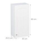 Dulap suspendat baie, 3 etajere, MDF, alb, 60 x 30 x 20,5 cm - imagine 6