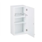 Dulap suspendat baie, 3 etajere, MDF, alb, 60 x 30 x 20,5 cm - imagine 2