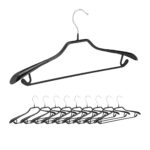 Set 10 umerase pentru haine, multifunctionale, negru, 19,5 x 44 x 3 cm