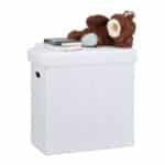 Taburet multifunctional, cu spatiu de depozitare, capacitate 300 kg, pliabil, alb, 49,5 x 46 x 25,5 cm