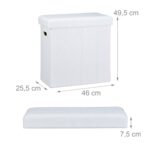 Taburet multifunctional, cu spatiu de depozitare, capacitate 300 kg, pliabil, alb, 49,5 x 46 x 25,5 cm - imagine 4