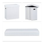 Taburet multifunctional, cu spatiu de depozitare, capacitate 300 kg, pliabil, alb, 49,5 x 46 x 25,5 cm - imagine 6