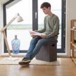 Taburet multifunctional, cu spatiu de depozitare, capacitate 300 kg, pliabil, gri, 49,5 x 46 x 25,5 cm - imagine 2