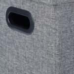 Taburet multifunctional, cu spatiu de depozitare, capacitate 300 kg, pliabil, gri, 49,5 x 46 x 25,5 cm - imagine 5