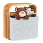 Scaun multifunctional, cu spatiu de depozitare, bambus, 45 x 41 x 19,5 cm