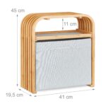 Scaun multifunctional, cu spatiu de depozitare, bambus, 45 x 41 x 19,5 cm - imagine 4