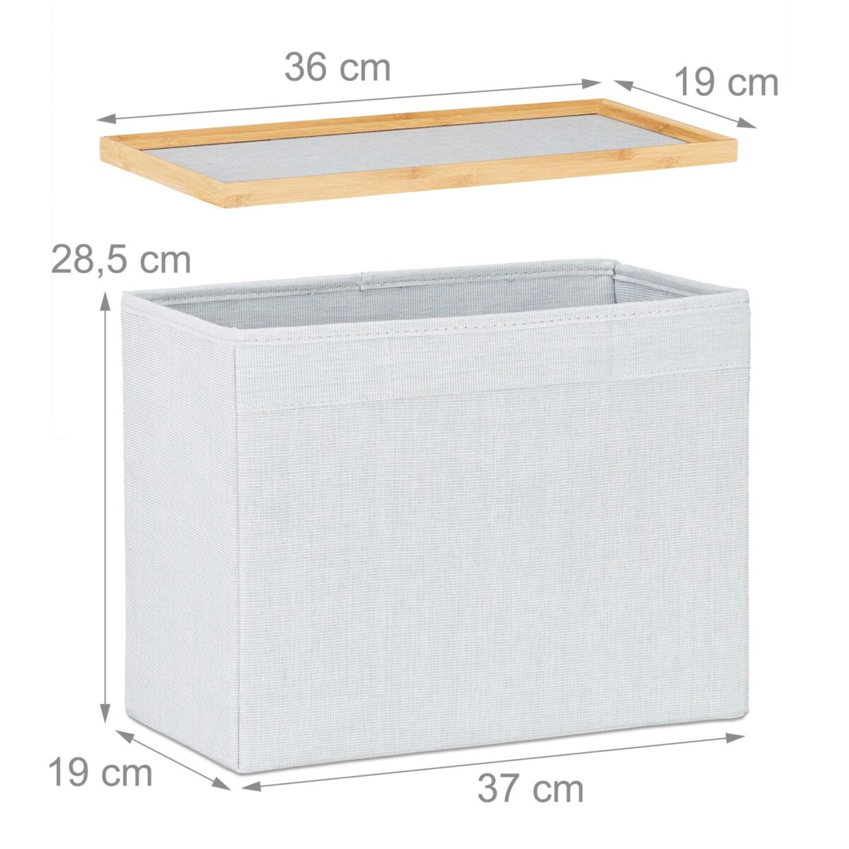 Scaun multifunctional, cu spatiu de depozitare, bambus, 45 x 41 x 19,5 cm - imagine 5
