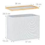 Scaun multifunctional, cu spatiu de depozitare, bambus, 45 x 41 x 19,5 cm - imagine 5