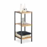 Raft universal, etajera cu 3 polite, bambus, 70 x 30 x 30 cm, negru/maro