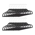 Set 20 umerase cu catifea, carlig rotativ 360°, gri, 22,5 x 41,5 x 0,6 cm