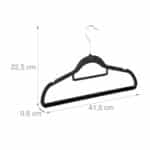 Set 20 umerase cu catifea, carlig rotativ 360°, gri, 22,5 x 41,5 x 0,6 cm - imagine 4